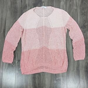 Reitman's Large Open Knit Pink Ombre Sweater